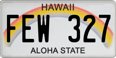 HI license plate FEW327