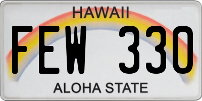 HI license plate FEW330