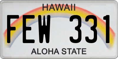 HI license plate FEW331