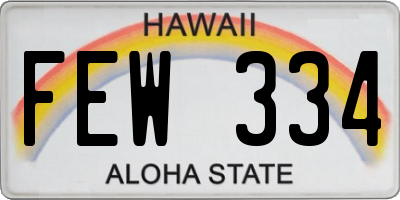 HI license plate FEW334
