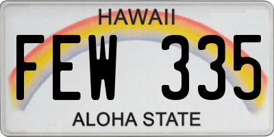 HI license plate FEW335