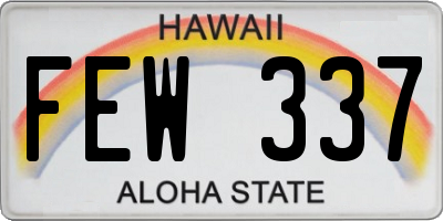 HI license plate FEW337