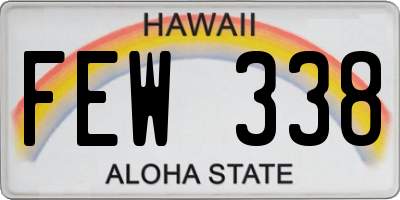HI license plate FEW338