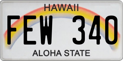 HI license plate FEW340