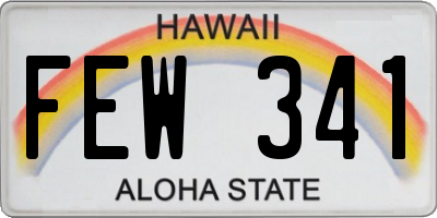 HI license plate FEW341