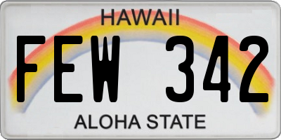 HI license plate FEW342