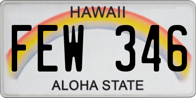 HI license plate FEW346