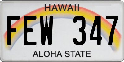 HI license plate FEW347