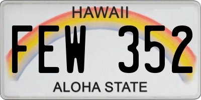HI license plate FEW352