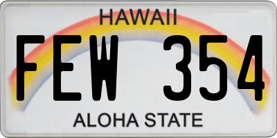 HI license plate FEW354