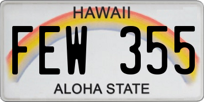 HI license plate FEW355