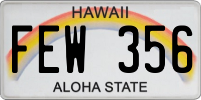 HI license plate FEW356