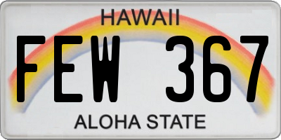HI license plate FEW367