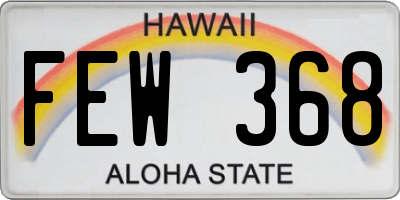 HI license plate FEW368
