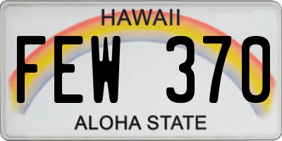 HI license plate FEW370