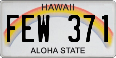 HI license plate FEW371