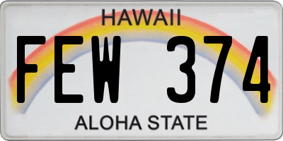 HI license plate FEW374