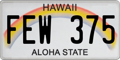HI license plate FEW375