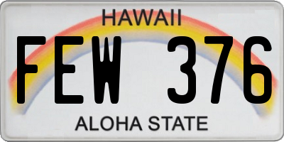 HI license plate FEW376