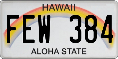 HI license plate FEW384