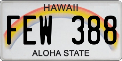 HI license plate FEW388