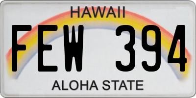 HI license plate FEW394