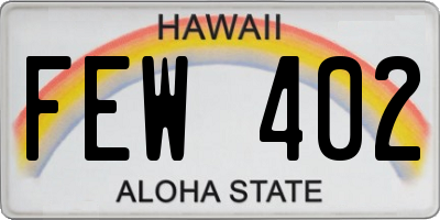 HI license plate FEW402