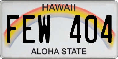 HI license plate FEW404
