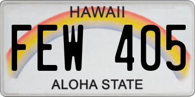 HI license plate FEW405