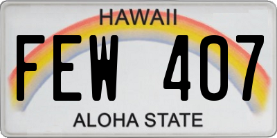 HI license plate FEW407