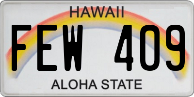 HI license plate FEW409