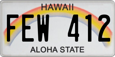 HI license plate FEW412