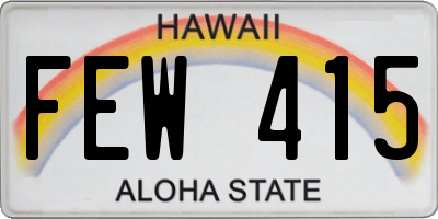 HI license plate FEW415