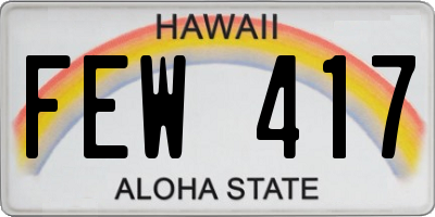 HI license plate FEW417