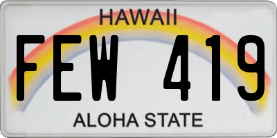 HI license plate FEW419