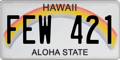 HI license plate FEW421