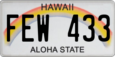 HI license plate FEW433