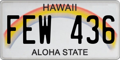 HI license plate FEW436