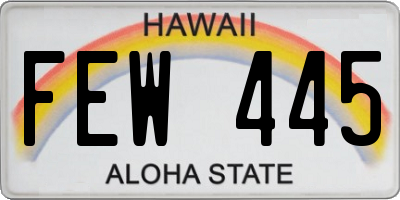 HI license plate FEW445