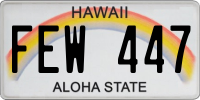HI license plate FEW447