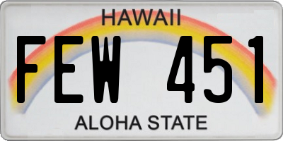 HI license plate FEW451