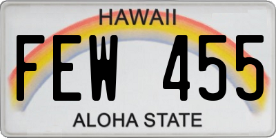 HI license plate FEW455