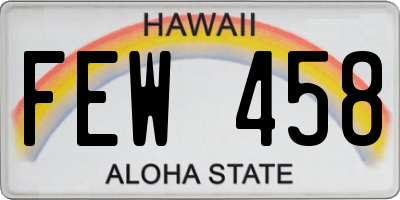 HI license plate FEW458