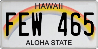 HI license plate FEW465
