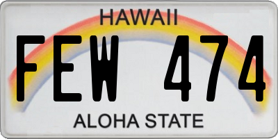 HI license plate FEW474