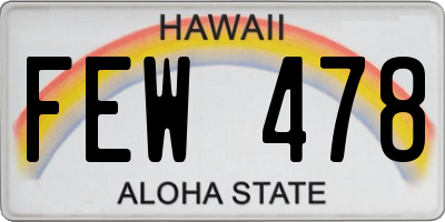 HI license plate FEW478