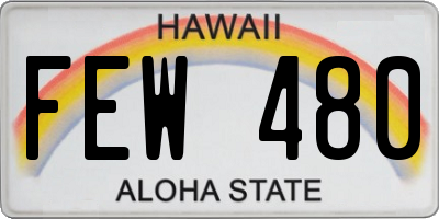 HI license plate FEW480
