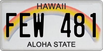 HI license plate FEW481