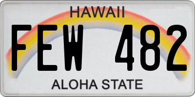 HI license plate FEW482