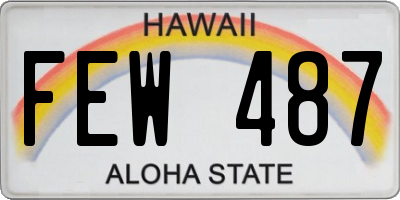 HI license plate FEW487